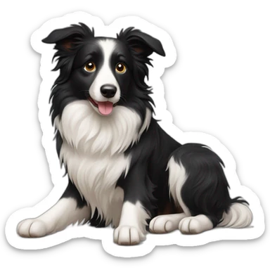 Border collie with a Little dog Yorkshire sticker
