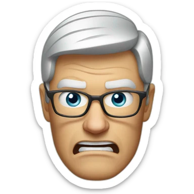 Angry Tim Cook sticker
