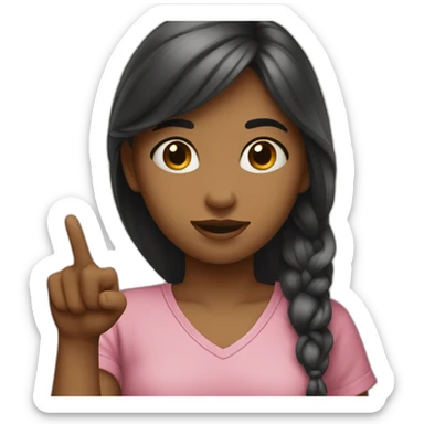 the girl points her finger quietly sticker
