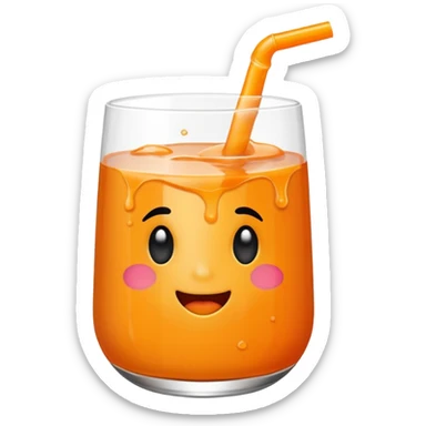 Super sweet mandarin emoji, fizzy juice splash, simple flat design, bold lines, bright orange, transparent background, without eyes sticker