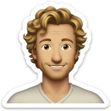 Simon Baker kiss-kiss a black girl brown eyes and sblack hair in a bun sticker
