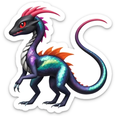 Colorful Exotic Meloetta-Salandit-Darkrai-Venom-Fakémon-creature-hybrid sticker