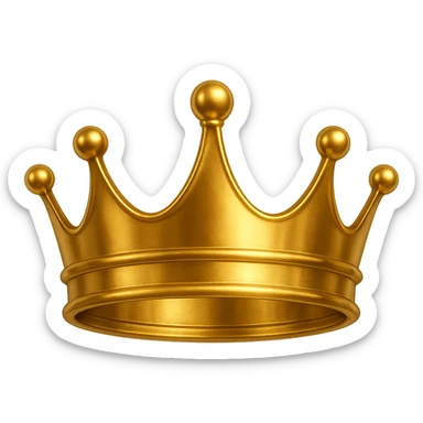Make the princess crown gold and shiny, keep the original style. sticker