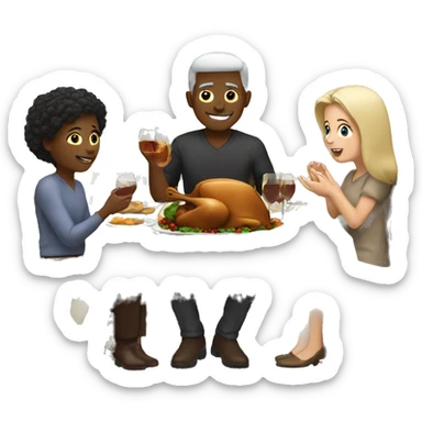White family Thanksgiving dinner  sticker