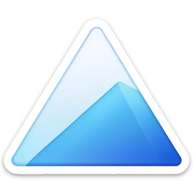 give me an emoji for a triangle with a line in it thats white with somew cool blue around it sticker