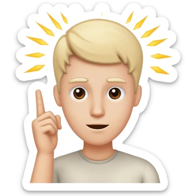 white person having an idea sticker