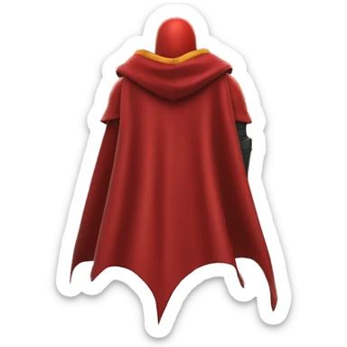 red hero cape back view sticker