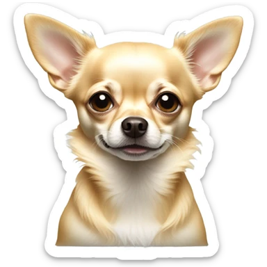 realistic blonde chihuahua portrait sticker
