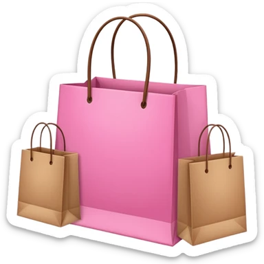 pink and brown shopping bags sticker