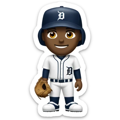 White baseball player Detroit tigers sticker