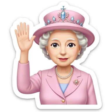 
Queen Elizabeth waves in pastel clothes sticker