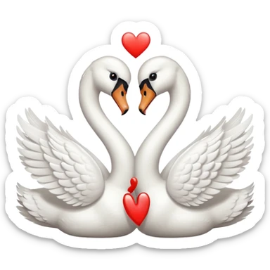 Two swan making a heart 💗 emoji sticker