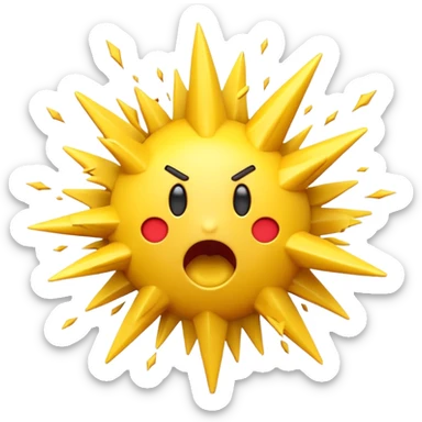 A 3D Apple-style emoji of a  explosion shape, expressing a loud sudden sound sticker