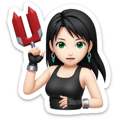 j'aimerai des emotes en lien avec tifa de final fantasy 7 en mode fantaisie mignon qui est joyeux  sticker