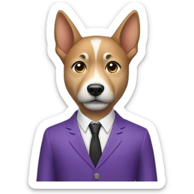 Asian young man with spike dog collar in a purple suit sticker