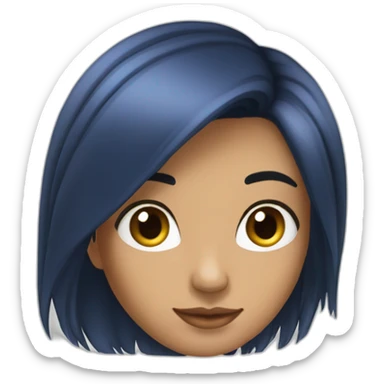 Brune aux cheveux lisses yeux bleus  sticker