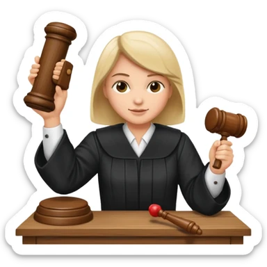 draw an emoji of a judge banging a gavel on the table  sticker