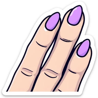 lilac pastel manicure with almond-shaped nails sticker
