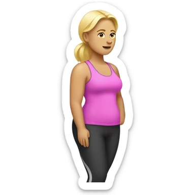 blondie overweight working out sticker
