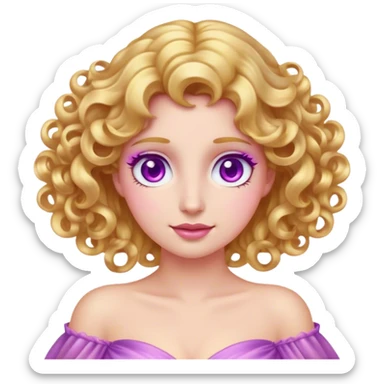 Cinematic Stunning Aurora Portrait Emoji, Ethereal in her flowing pink gown, golden curls shimmering, soft violet eyes filled with serenity, an enchanting glow surrounding her, capturing the beauty of a princess lost in a dream! sticker