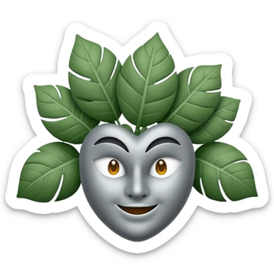 emoji de un trébol gris de 4 hojas sin cara ni cosas raras 🍀 como ese pero de 5 hojas y gris  sticker