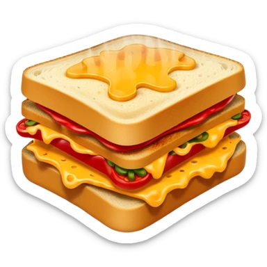 spicy sucuk sandwich object icon, toasted bread, sliced spicy sucuk inside, melted cheese, red chili peppers, steam coming out, 3D cartoon, mobile game icon style, centered, clean background, soft shadow, no text, no watermark
 sticker