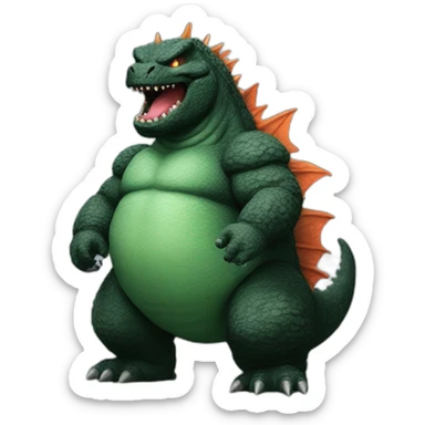 Godzilla obesity sticker