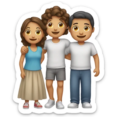 Familia de papá, mamá y adolescente sticker