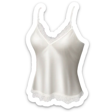 Realistic side view of a white silk lace camisole clothing blouse isolated.  sticker