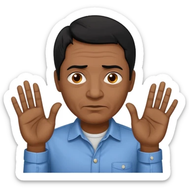 great job, now i would like a middle aged dark brown person with black hair on head in casual shirt ( make him darker in complexion and add some age sticker