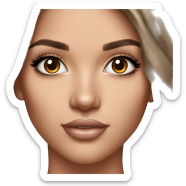 Realistic victoria secret model brunette light brown eyes  sticker