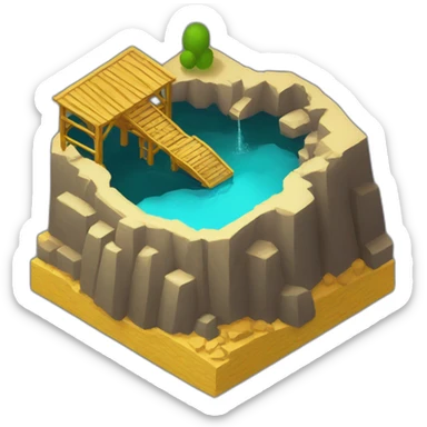 isometric mineshaft gold sticker