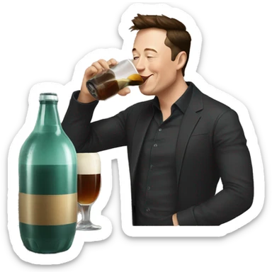 Elon musk drinking Argentinian mate sticker