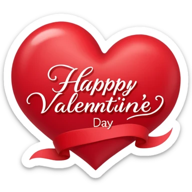Happy Valentine’s Day in cursive sticker