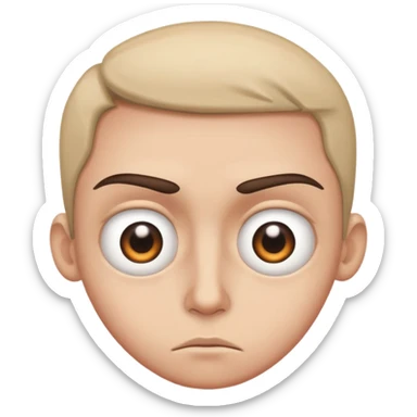 Suspicious with one eye bigger than the other looking at the Camrea sticker