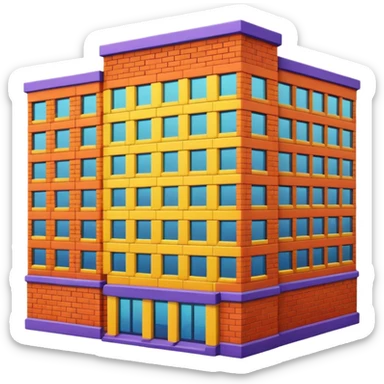 I want a 7 storey building with 7 chakras colour. Starting with red colour at the base sticker