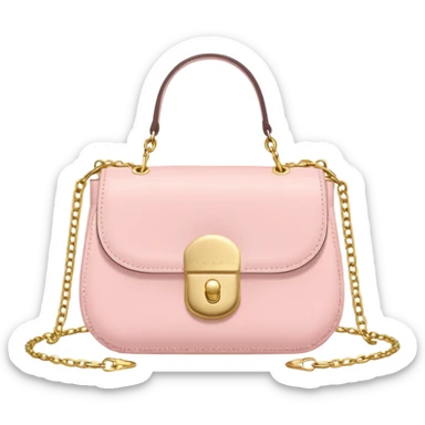 A bag in a light pink macaron color scheme sticker