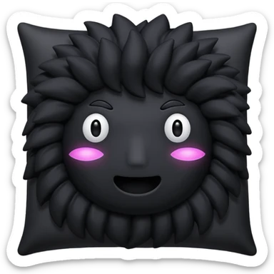 a black  pillow with dark aura coming out of it  without face  sticker
