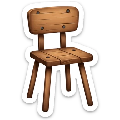 Wooden chair with on with three leg sticker