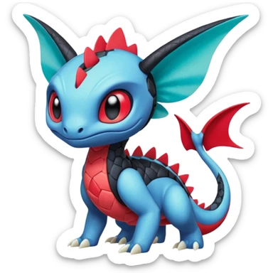 Meloetta-Salamence-Stitch-Toothless-Fakémon-creature-hybrid sticker