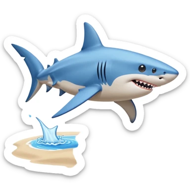 Shark with blue Nikes walking on sand names tralaeo tralala sticker