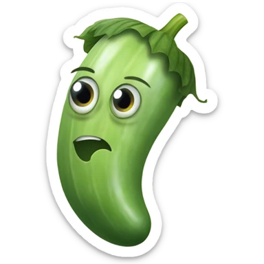 cucumber with a silly facial expression sticker