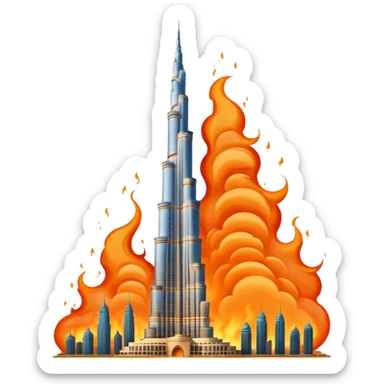 Burj Khalifa on fire sticker