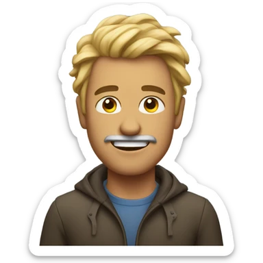 Man on a windy day sticker