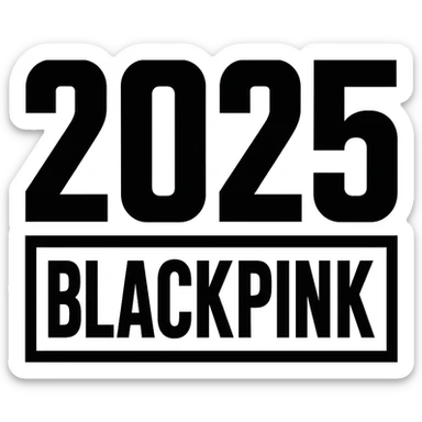 2025 year blackpink text, remove background sticker