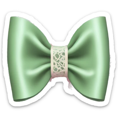 sage green and pink lace bow sticker