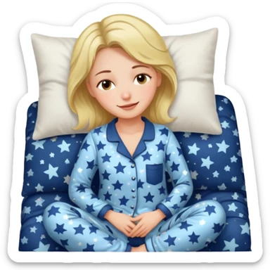  "type": "human",
      "look": "woman in star-print pyjamas, sleepy smile", sticker