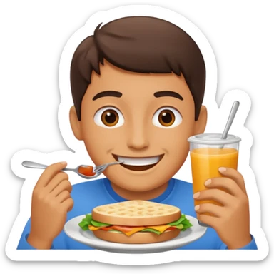 someone eating lunch sticker