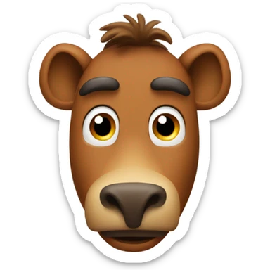 Alf from the ALF tv series. Face: Use a brown color for the face.
Nose: A large, oval-shaped nose.
Muzzle: A prominent, rounded muzzle area, also brown, to mimic ALF’s snout. sticker