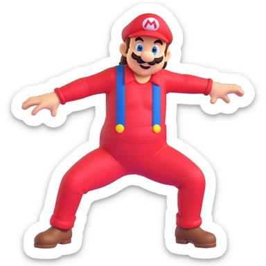 animated emote of a man resembling the reference photo, dressed as Mario, twerking sticker